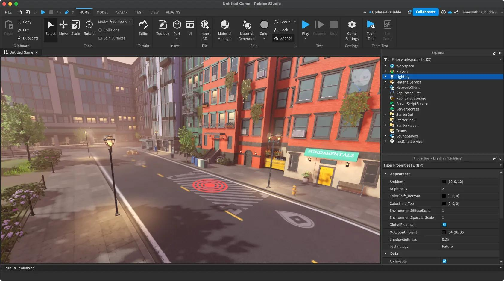 Presentation and first impression example from Roblox development work